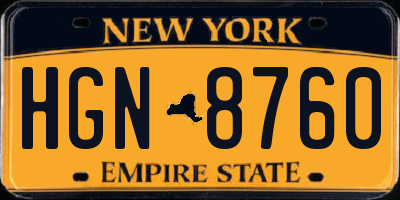 NY license plate HGN8760