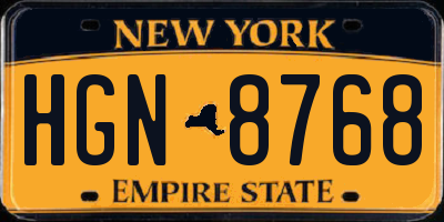 NY license plate HGN8768