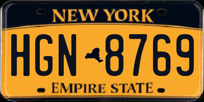 NY license plate HGN8769