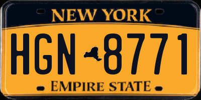 NY license plate HGN8771