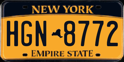 NY license plate HGN8772