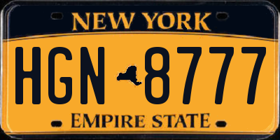 NY license plate HGN8777