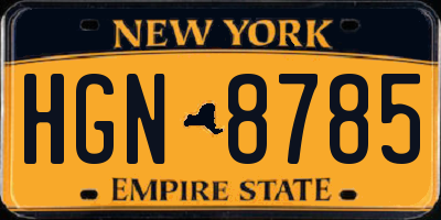 NY license plate HGN8785