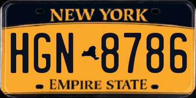 NY license plate HGN8786