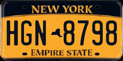 NY license plate HGN8798