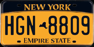 NY license plate HGN8809