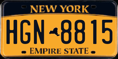 NY license plate HGN8815