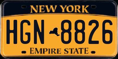 NY license plate HGN8826