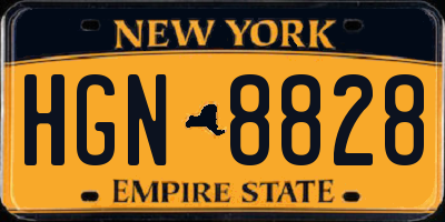 NY license plate HGN8828