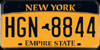 NY license plate HGN8844