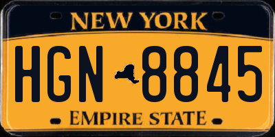 NY license plate HGN8845