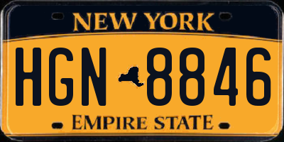 NY license plate HGN8846