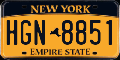 NY license plate HGN8851