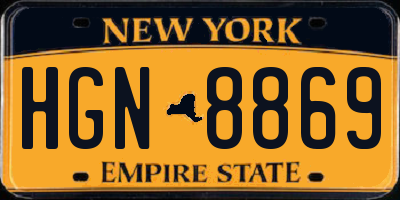 NY license plate HGN8869