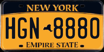 NY license plate HGN8880