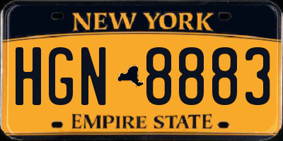 NY license plate HGN8883