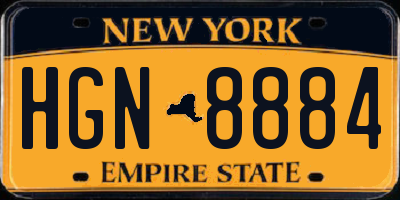 NY license plate HGN8884