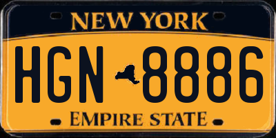 NY license plate HGN8886