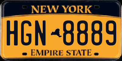 NY license plate HGN8889