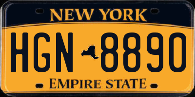 NY license plate HGN8890