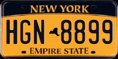 NY license plate HGN8899