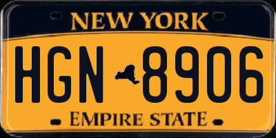 NY license plate HGN8906