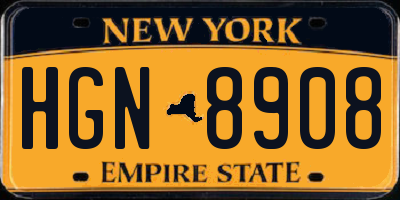 NY license plate HGN8908