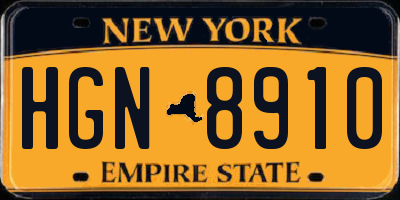 NY license plate HGN8910