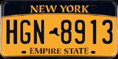 NY license plate HGN8913