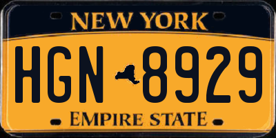 NY license plate HGN8929