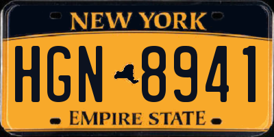 NY license plate HGN8941