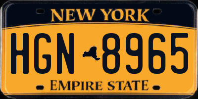 NY license plate HGN8965