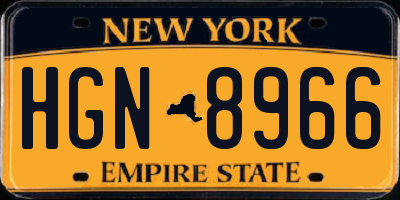 NY license plate HGN8966