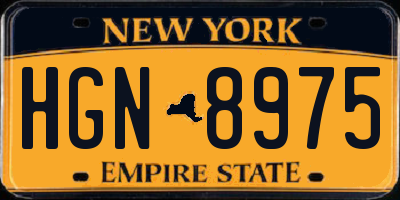 NY license plate HGN8975