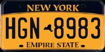 NY license plate HGN8983