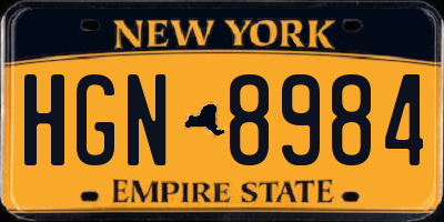 NY license plate HGN8984