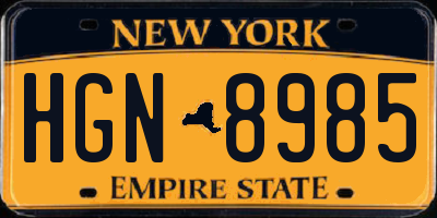 NY license plate HGN8985