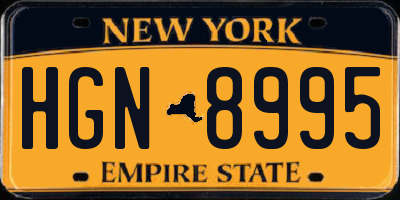 NY license plate HGN8995