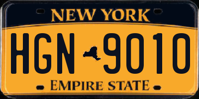 NY license plate HGN9010