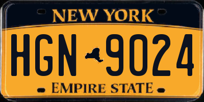 NY license plate HGN9024