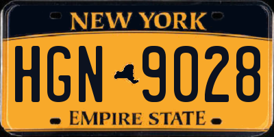 NY license plate HGN9028