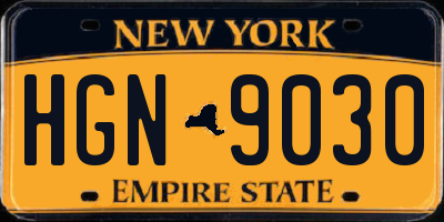 NY license plate HGN9030