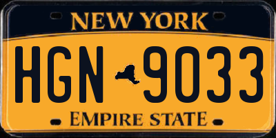 NY license plate HGN9033
