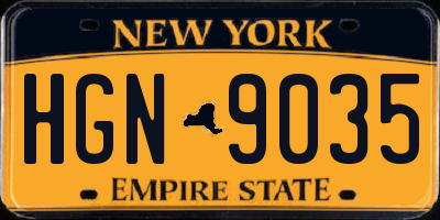 NY license plate HGN9035