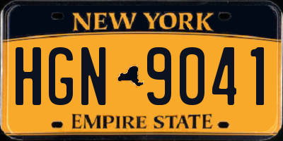 NY license plate HGN9041