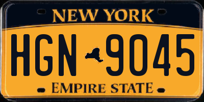 NY license plate HGN9045