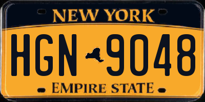 NY license plate HGN9048