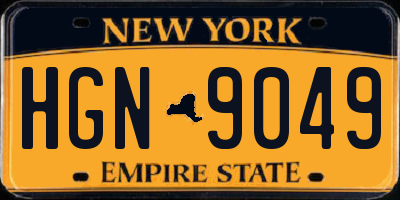 NY license plate HGN9049