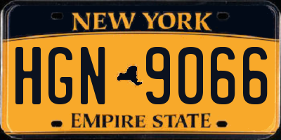 NY license plate HGN9066