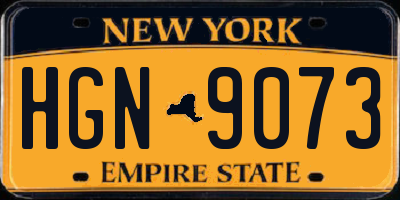 NY license plate HGN9073